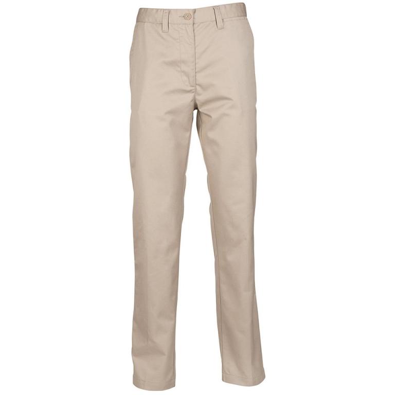 Women's 65/35 flat fronted chino trousers Stone