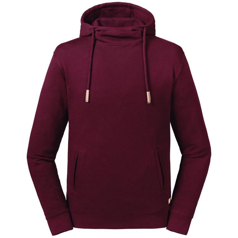 Pure organic high collar hooded sweatshirt Burgundy