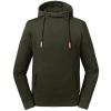 Pure organic high collar hooded sweatshirt Dark Olive