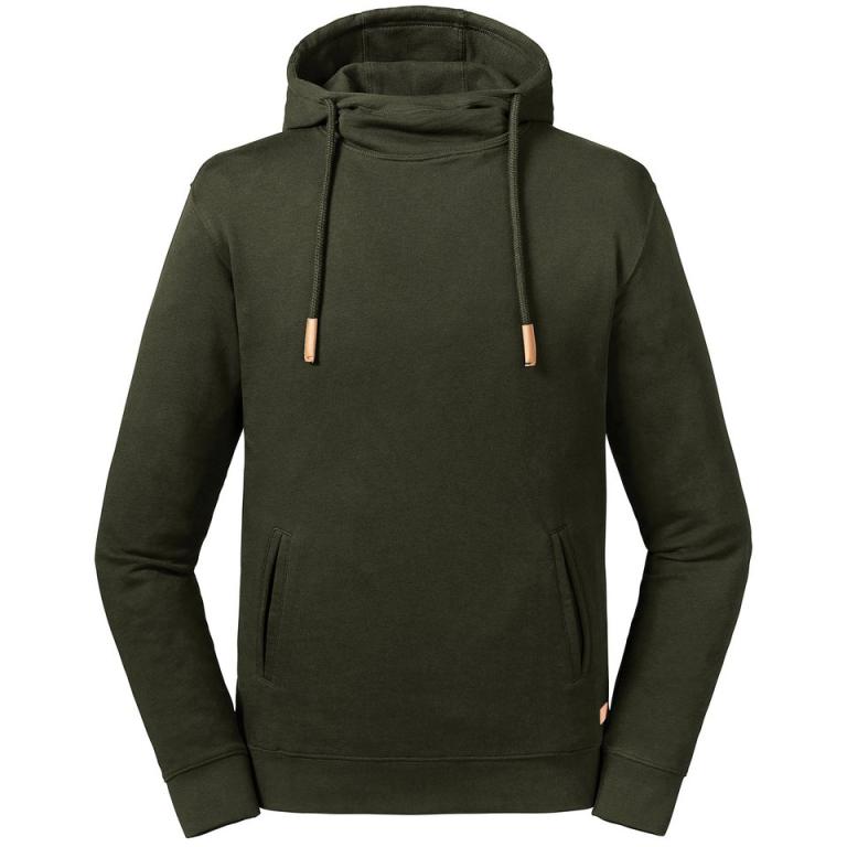 Pure organic high collar hooded sweatshirt Dark Olive