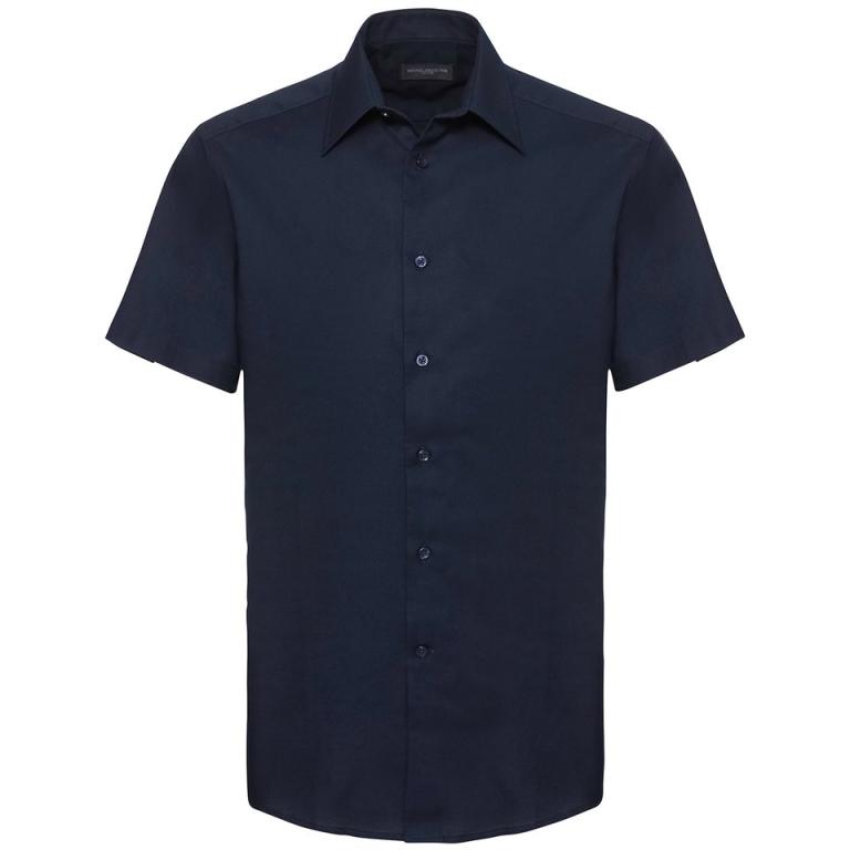 Short sleeve easycare tailored Oxford shirt Bright Navy