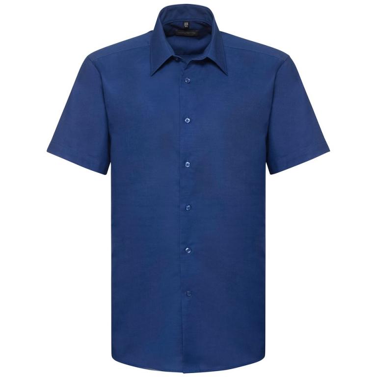 Short sleeve easycare tailored Oxford shirt Bright Royal