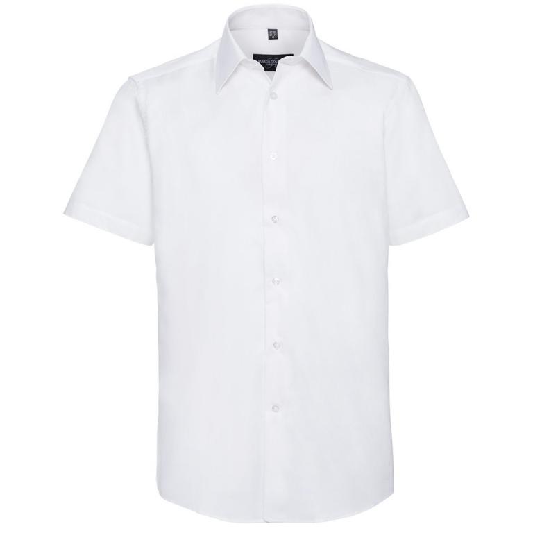 Short sleeve easycare tailored Oxford shirt White