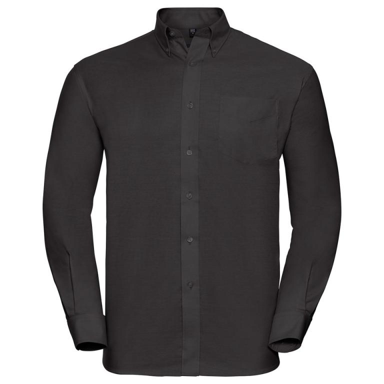 Long sleeve easycare Oxford shirt Black