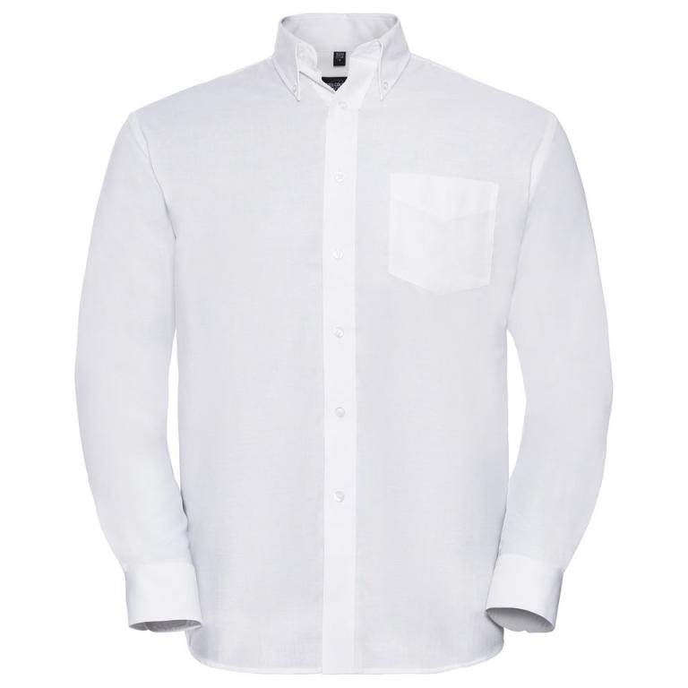 Long sleeve easycare Oxford shirt White