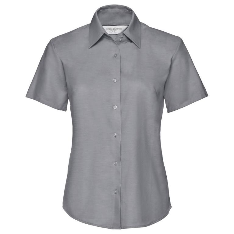 Women's short sleeve Oxford shirt Silver