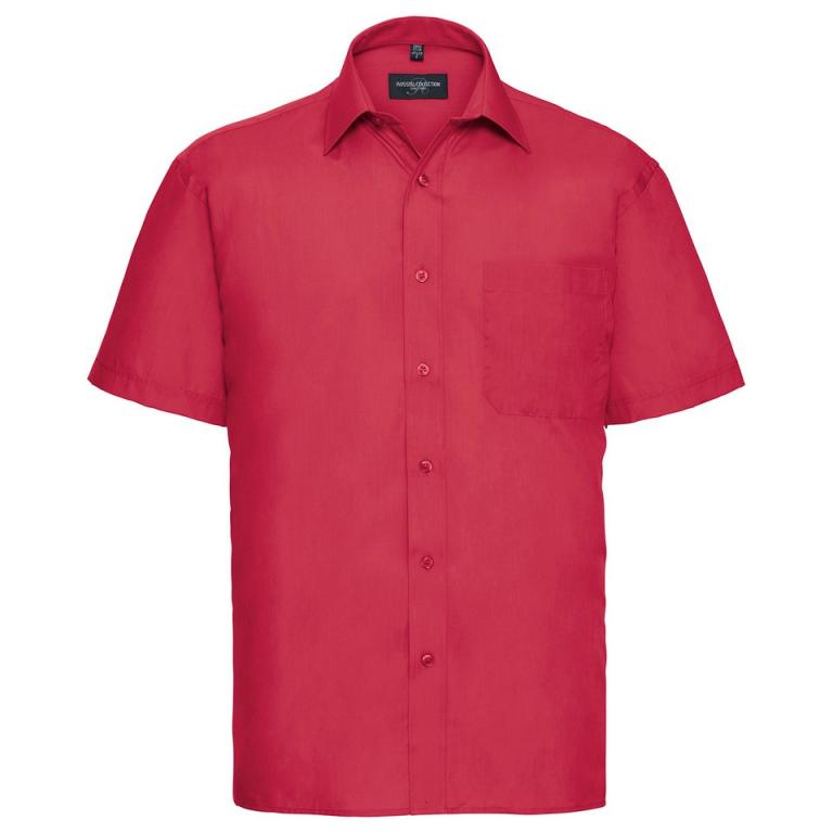 Short sleeve polycotton easycare poplin shirt Classic Red