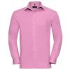 Long sleeve pure cotton easycare poplin shirt Bright Pink