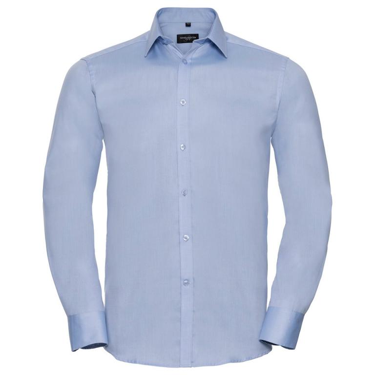 Long sleeve herringbone shirt Light Blue