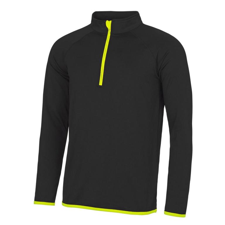 Cool ½ zip sweatshirt Jet Black/Electric Yellow