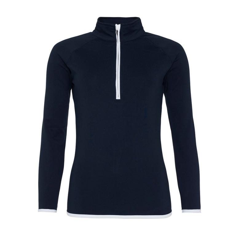 Women's cool ½ zip sweatshirt French Navy/Arctic White