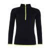 Women's cool ½ zip sweatshirt Jet Black/Electric Yellow