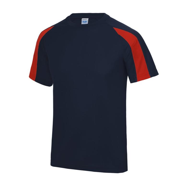 Kids contrast cool T French Navy/Fire Red