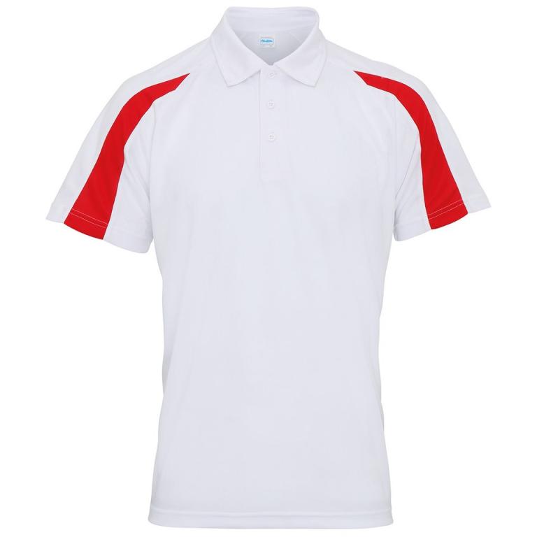 Contrast cool polo Arctic White/Fire Red