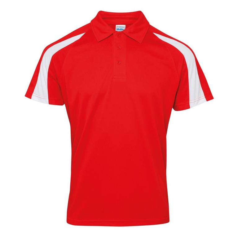 Contrast cool polo Fire Red/Arctic White