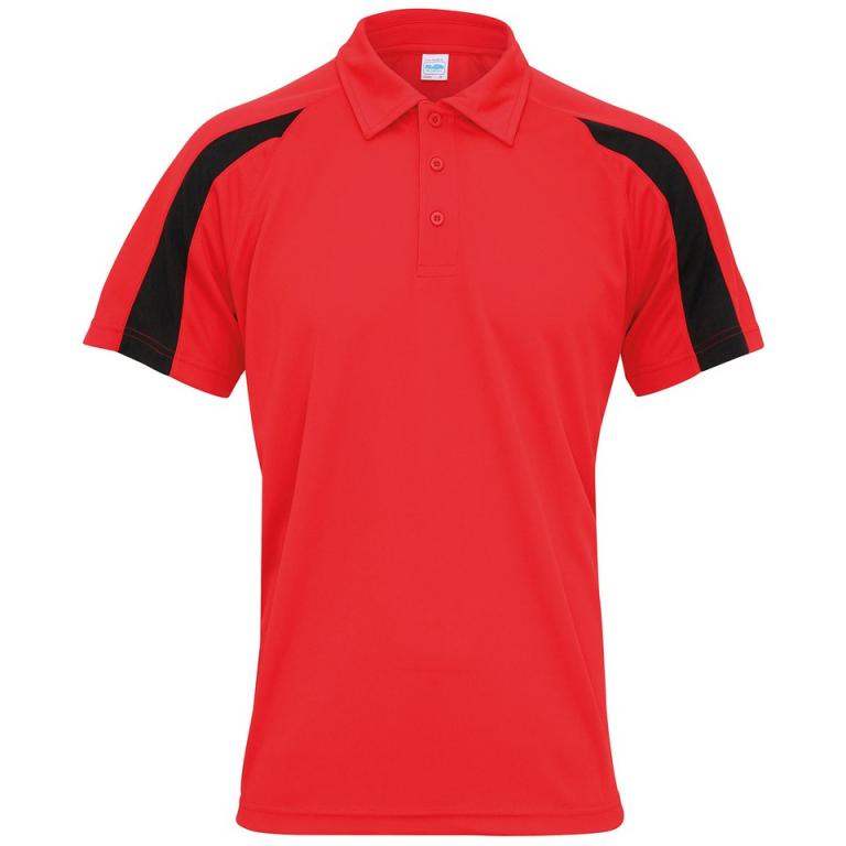 Contrast cool polo Fire Red/Jet Black