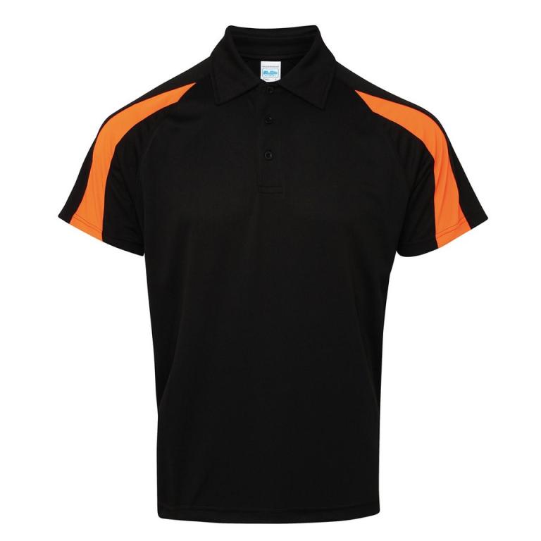 Contrast cool polo Jet Black/Electric Orange