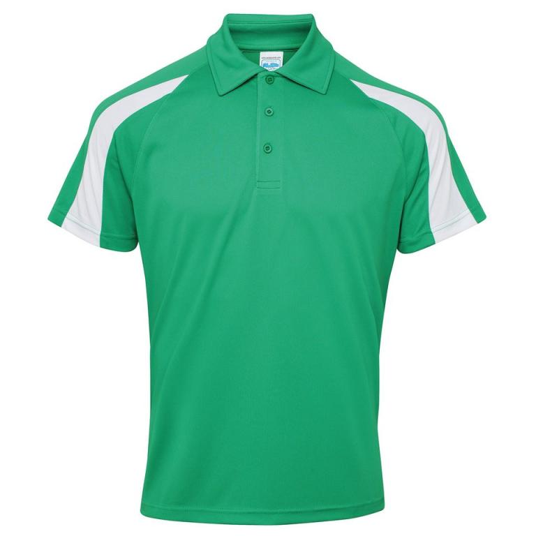 Contrast cool polo Kelly Green/Arctic White