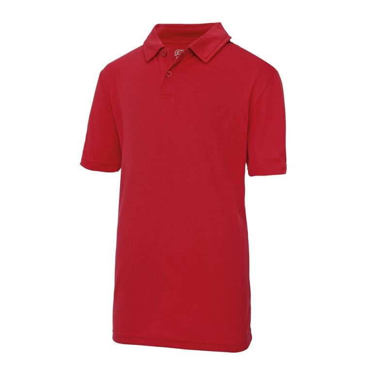 Kids cool polo Fire Red