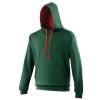 Varsity hoodie Bottle Green/Fire Red