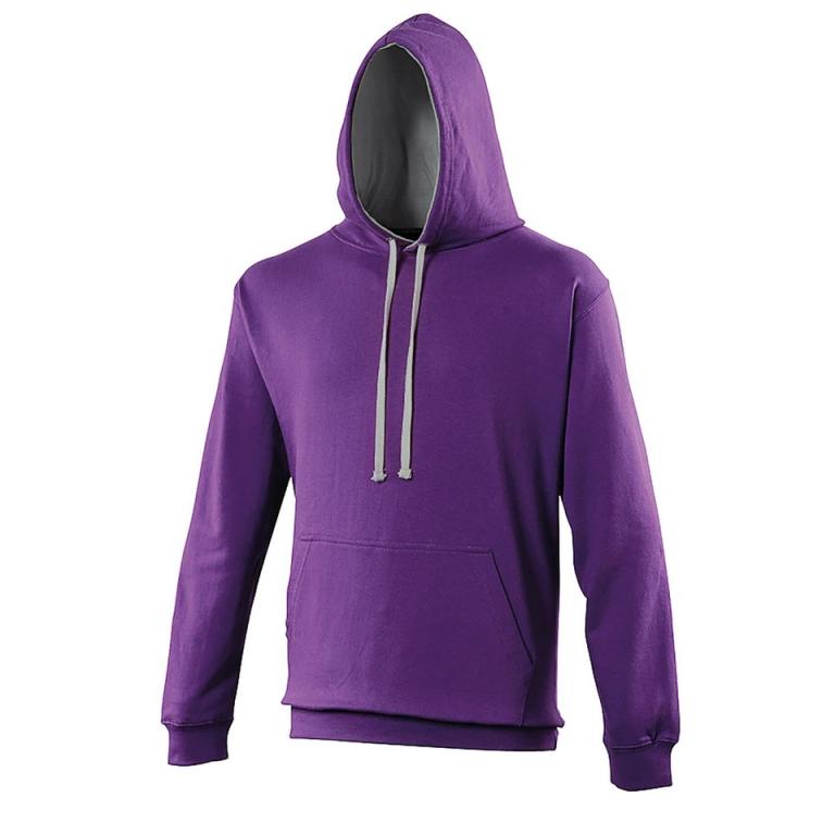 Varsity hoodie Purple/Heather Grey