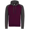 Baseball hoodie Burgundy/Charcoal