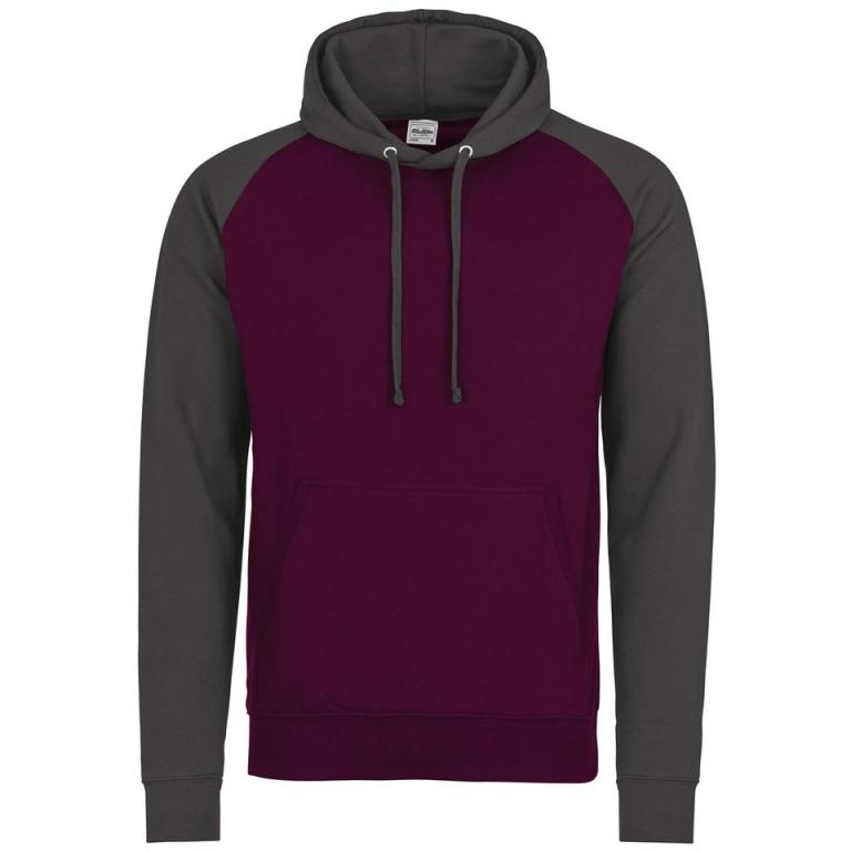 Baseball hoodie Burgundy/Charcoal