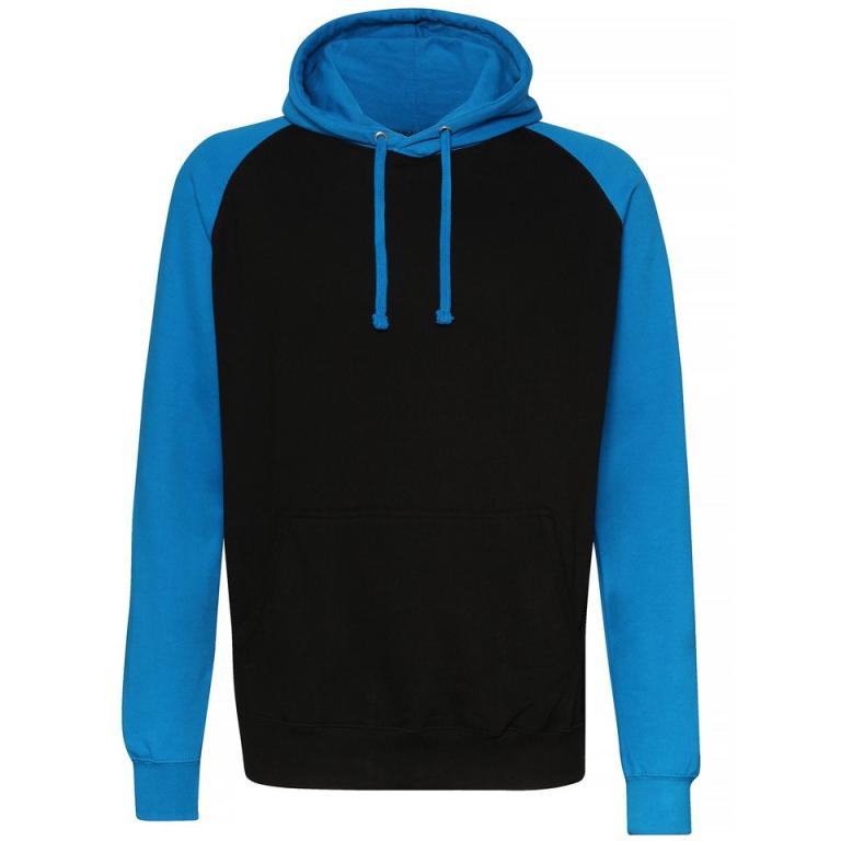 Baseball hoodie Jet Black/Sapphire Blue