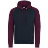 Baseball hoodie Oxford Navy/Burgundy