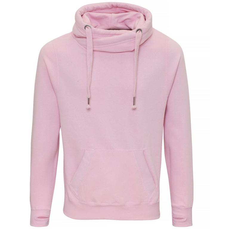 Cross neck hoodie Baby Pink