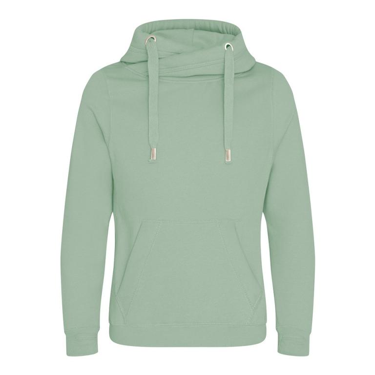 Cross neck hoodie Dusty Green