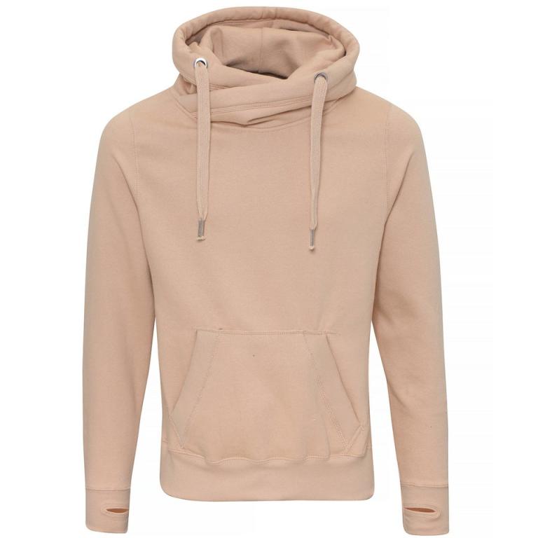 Cross neck hoodie Nude