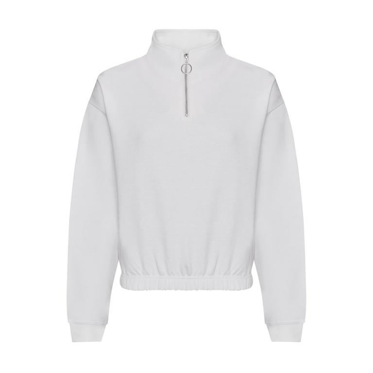 Women's cropped 1/4 zip sweat Arctic White