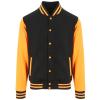 Varsity jacket Jet Black/Orange Crush