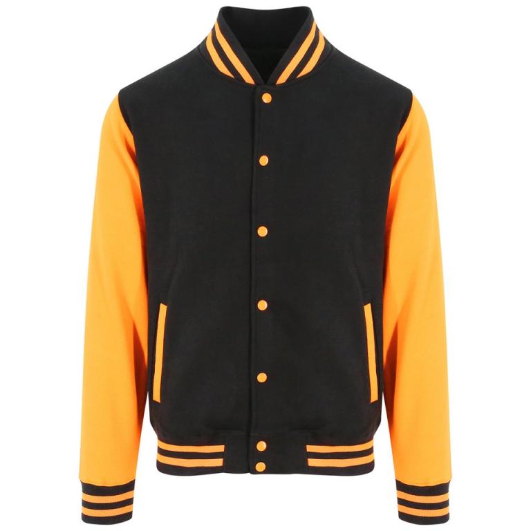 Varsity jacket Jet Black/Orange Crush