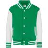 Kids varsity jacket Kelly Green/Arctic White