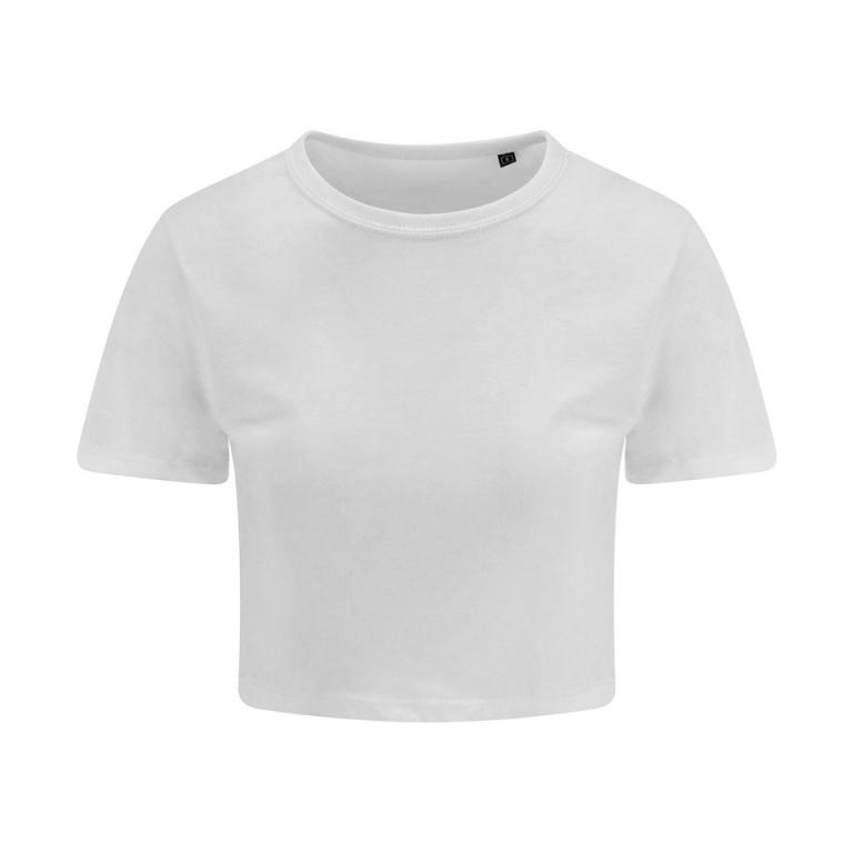 Women's triblend cropped T Solid White