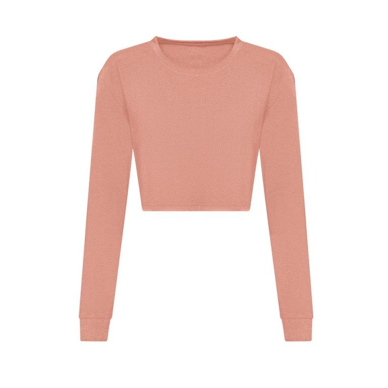 Women's long sleeve cropped T Dusty Pink