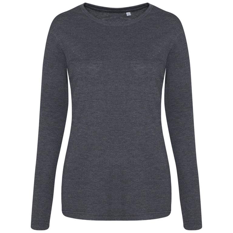 Women's triblend T long sleeve Heather Charcoal