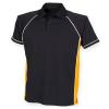 Piped performance polo Black/Amber/White