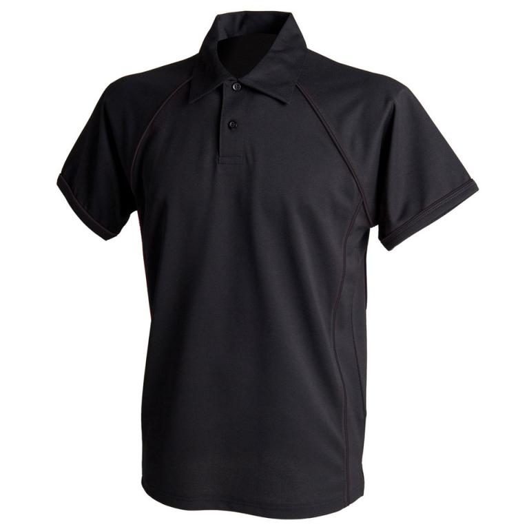 Piped performance polo Black/Black