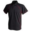 Piped performance polo Black/Red