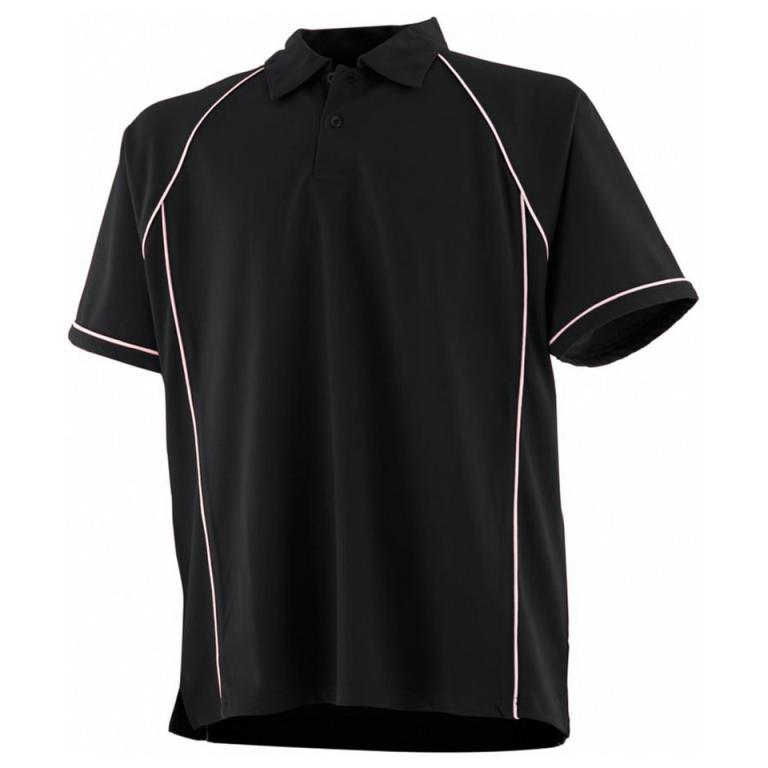 Piped performance polo Black/White