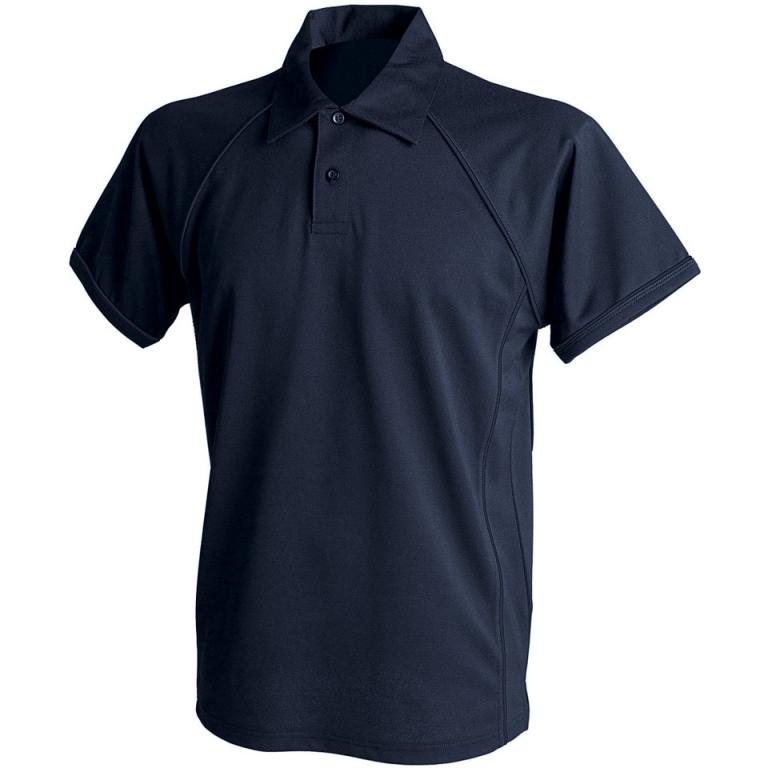 Piped performance polo Navy/Navy