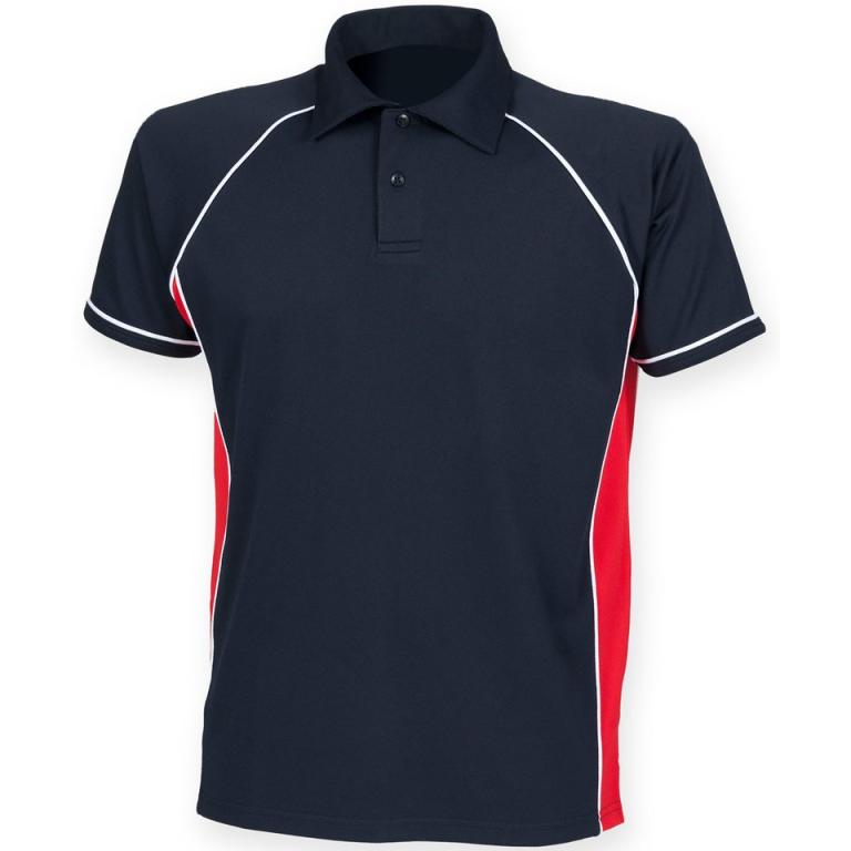 Piped performance polo Navy/Red/White