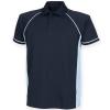 Piped performance polo Navy/Sky/White