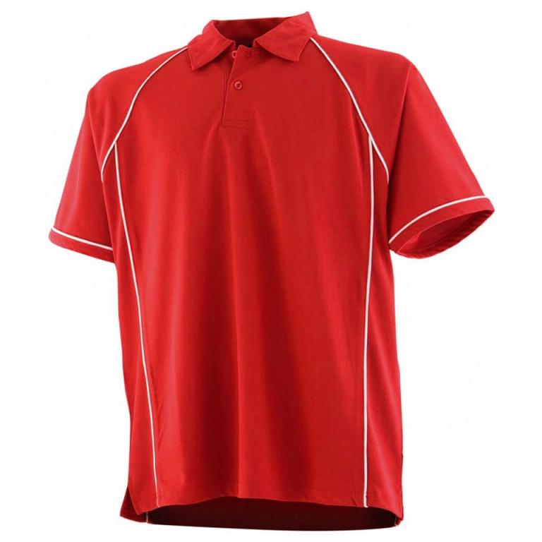 Piped performance polo Red/White