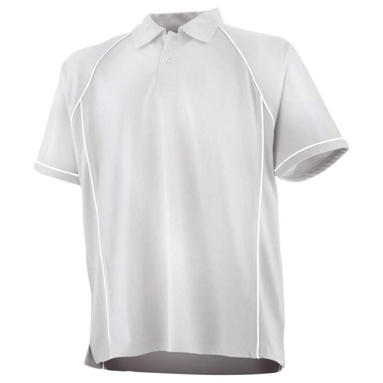 Piped performance polo White/White