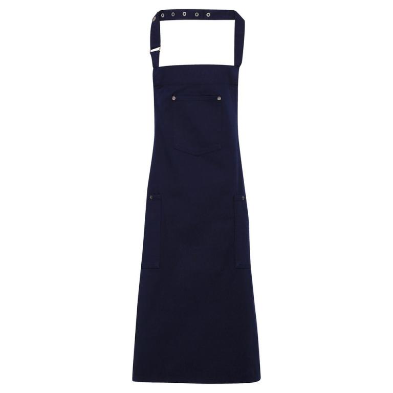 Chino cotton bib apron Navy