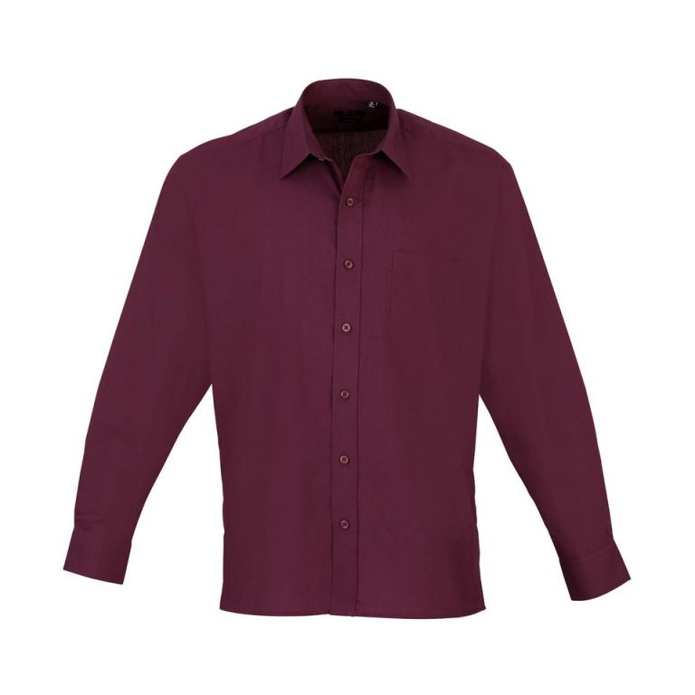 Long sleeve poplin shirt Aubergine